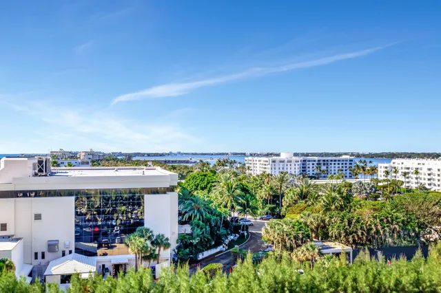 a view of a city and an ocean view