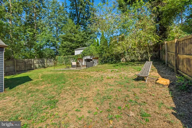 a view of a park with a slide