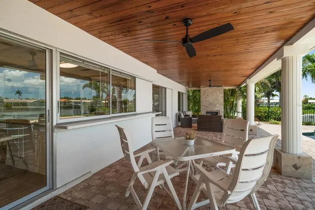 a living room with patio