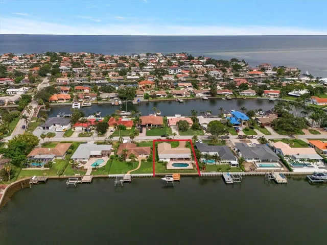 an aerial view of a house