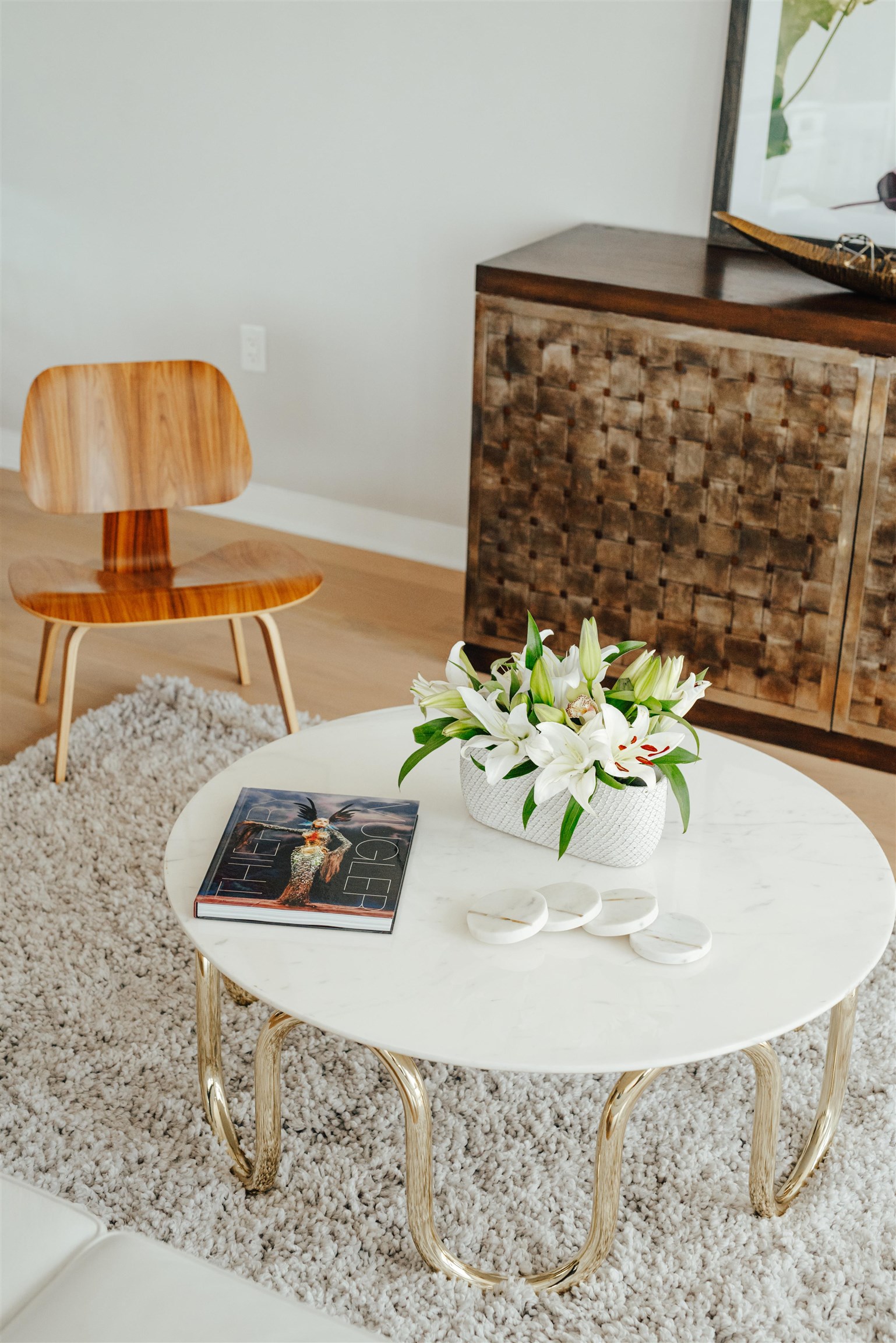 2 Shore Lane, Unit 404 Jersey City, NJ 07310 - Photo 3 of 34 a close view of dining table with a rug and a potted plant