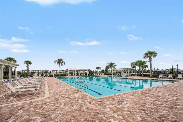 a view of a lake with houses