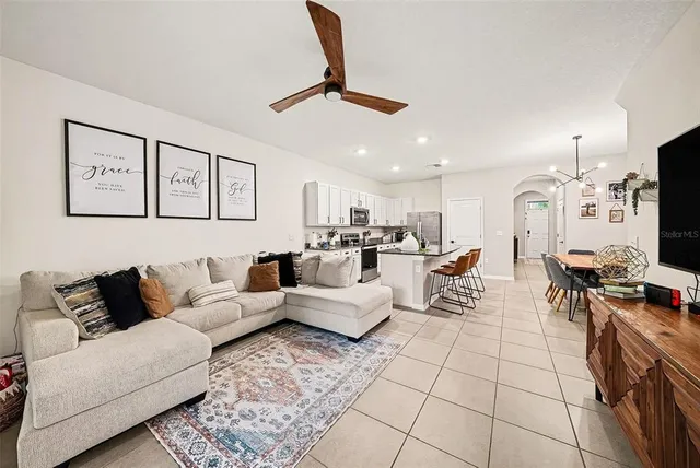 a living room with furniture