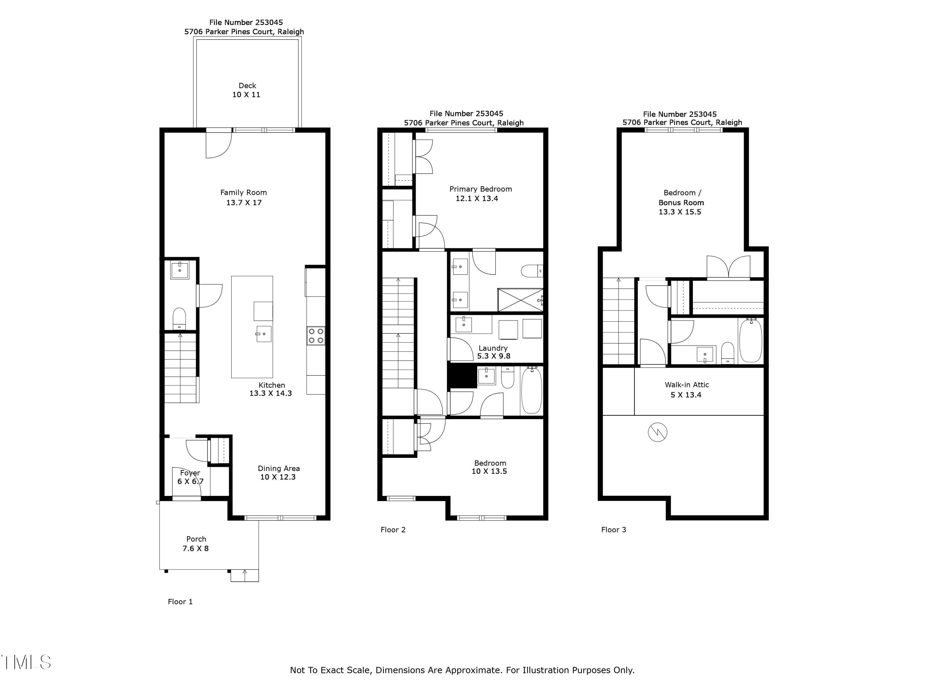 5706 Parker Pines Raleigh, NC 27609 - Photo 36 of 36 253045 floorplan