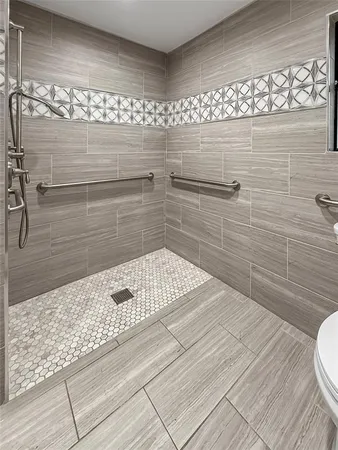 a bathroom with a shower