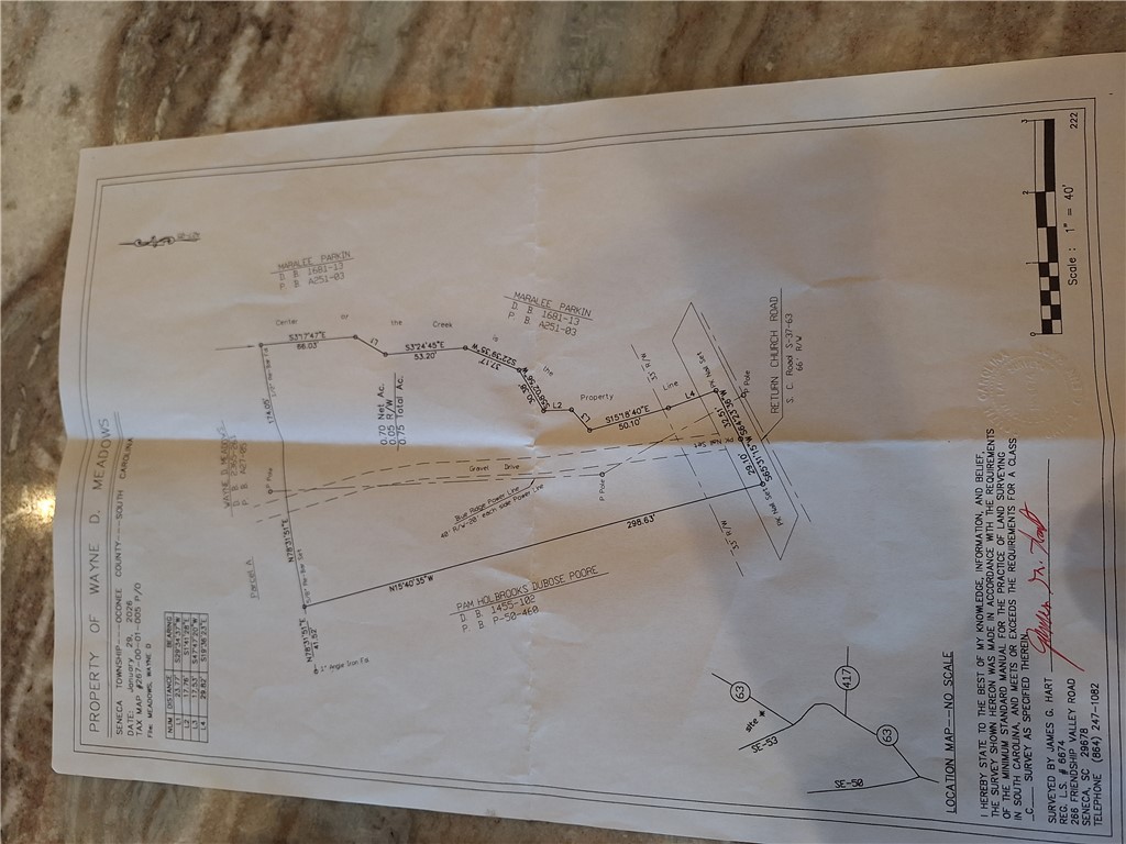 16077 South Radio Station Road Seneca, SC 29678 - Photo 8 of 9 This detailed plat map outlines property boundaries and dimensions for a clear understanding of the lot.