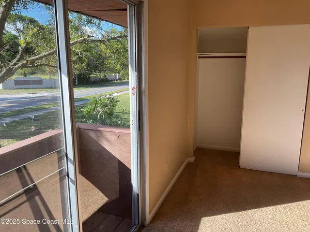 a view of a closet from a window