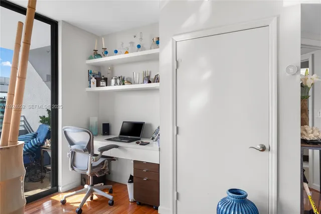 a view of workspace with a window