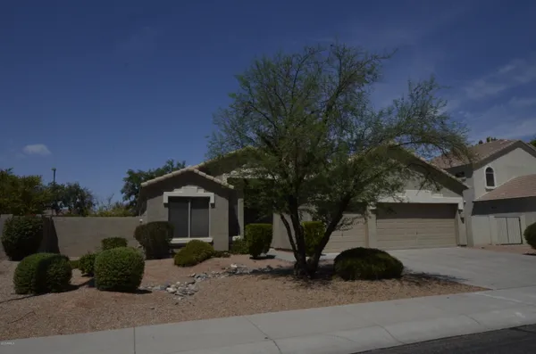 a view of a house with a tree in front of it
