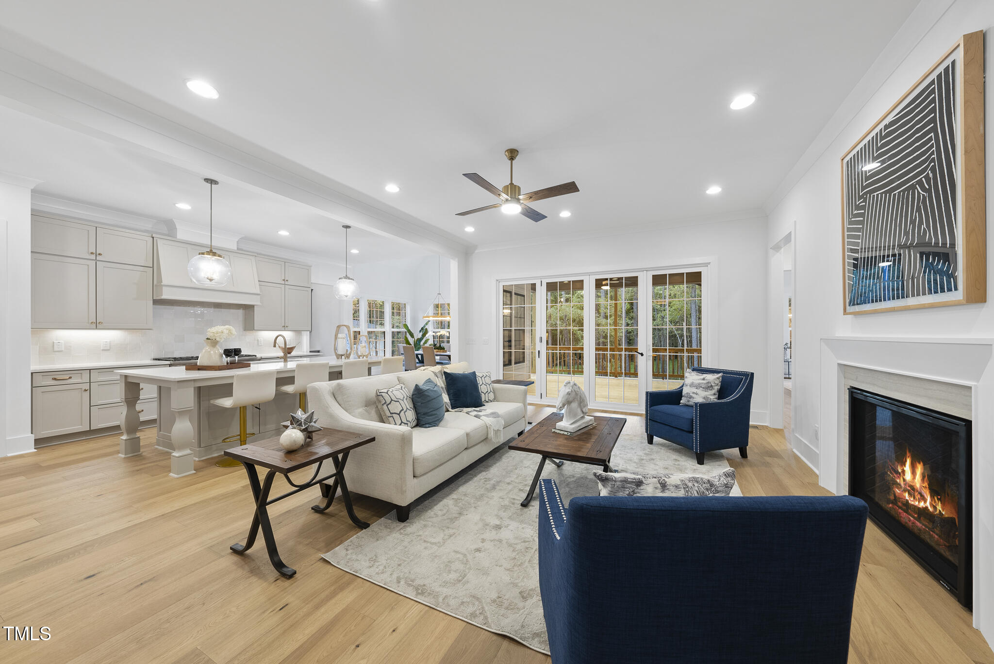 13541 Old Creedmoor Road Wake Forest, NC 27587 - Photo 10 of 41 a living room with furniture and a fireplace