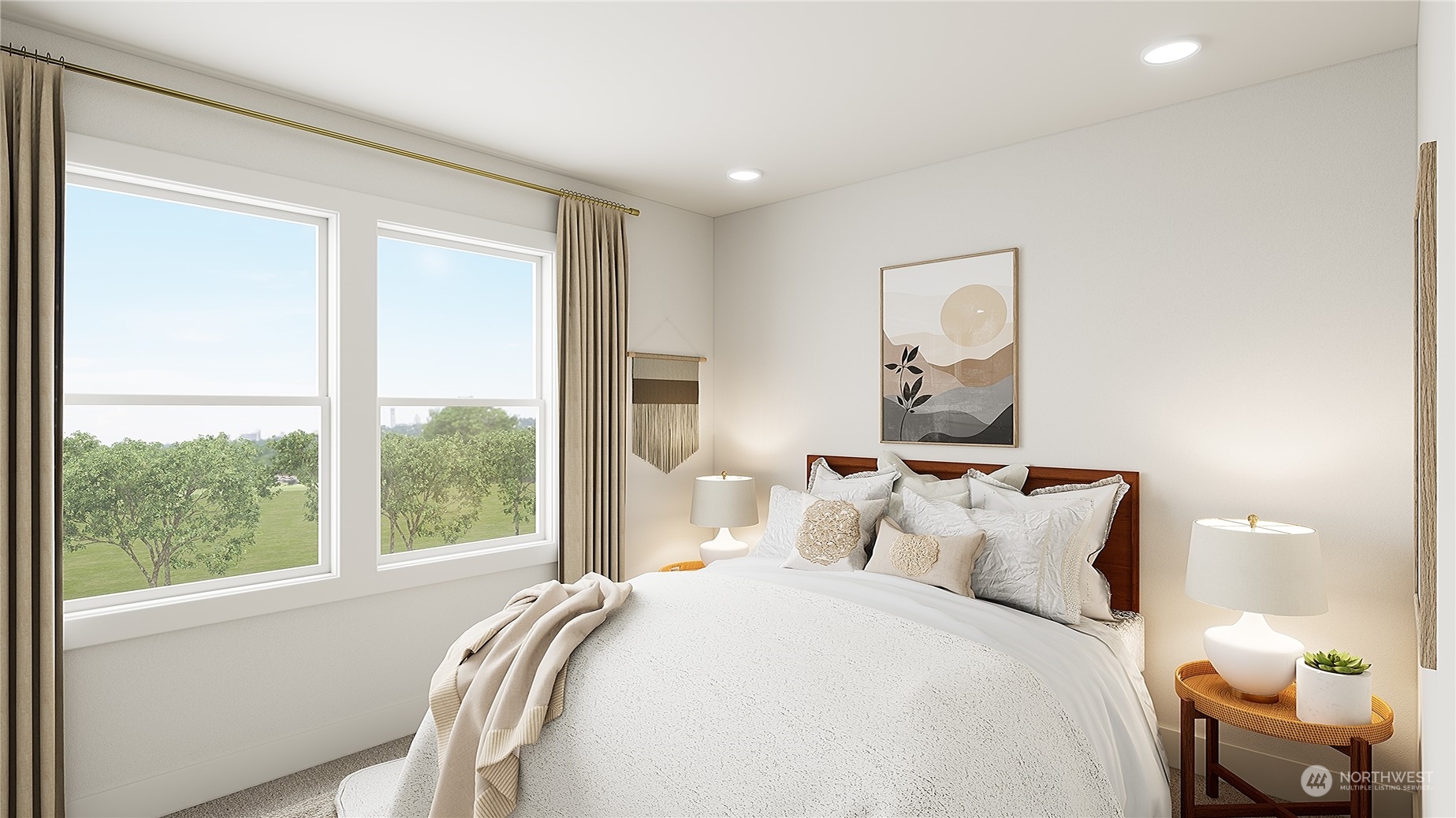 9919 Northeast 189th Street, Unit D Bothell, WA 98011 - Photo 9 of 23 a bedroom with a bed and a window