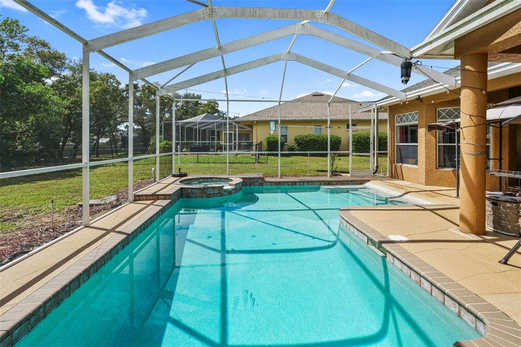 3362 Cedar Crest Loop Spring Hill, FL 34609 - Photo 32 of 57 a view of a backyard with a swimming pool