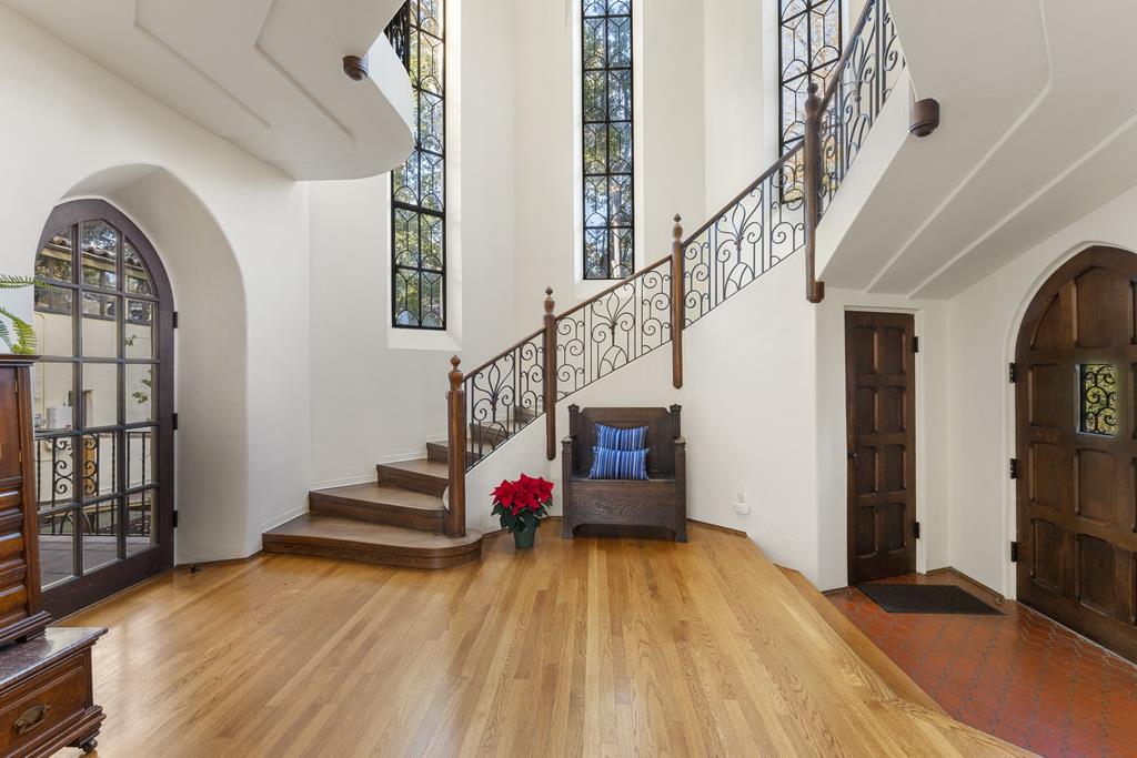 440 Gerona Road Stanford, CA 94305 - Photo 11 of 78 a view of entryway with wooden floor and stairs