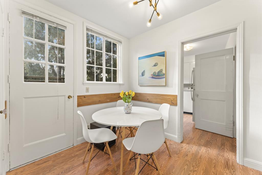 440 Gerona Road Stanford, CA 94305 - Photo 33 of 78 a view of a dining room with furniture window and wooden floor