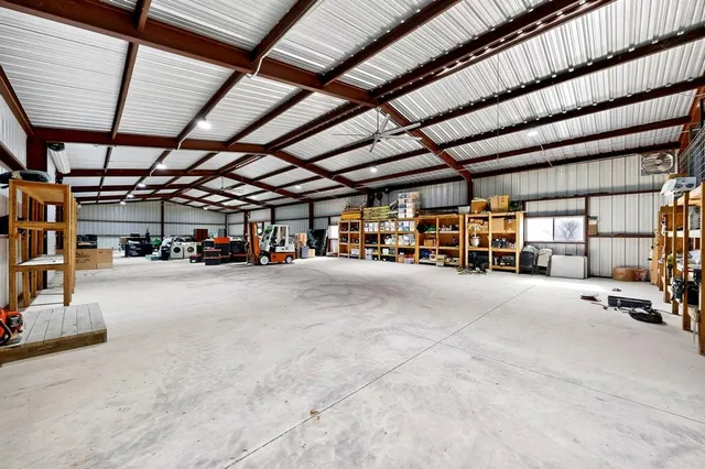 a view of parking garage with lots of storage