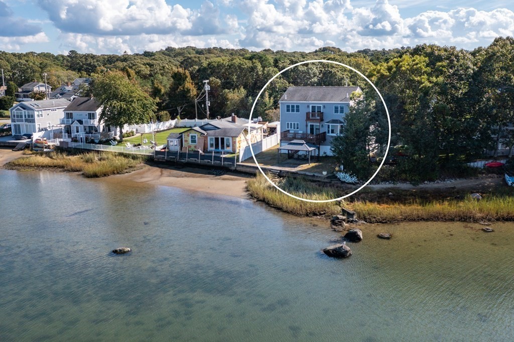 22 Cove Street Wareham, MA 02558 - Photo 32 of 35 an aerial view of a house with swimming pool and garden