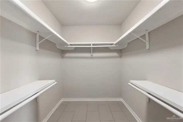 a view of a room with racks on the wall