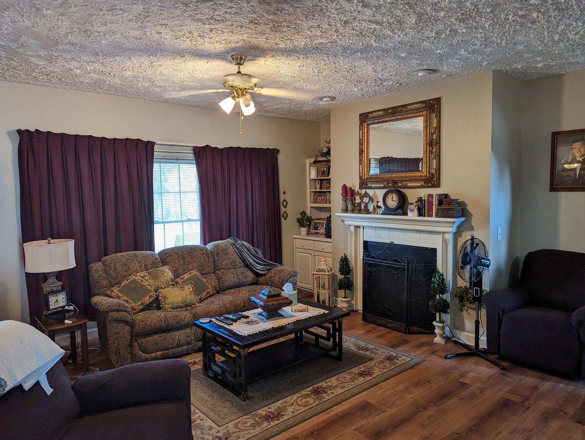 80 Bonbrook Road Wirtz, VA 24184 - Photo 43 of 53 a living room with furniture a fireplace and a flat screen tv