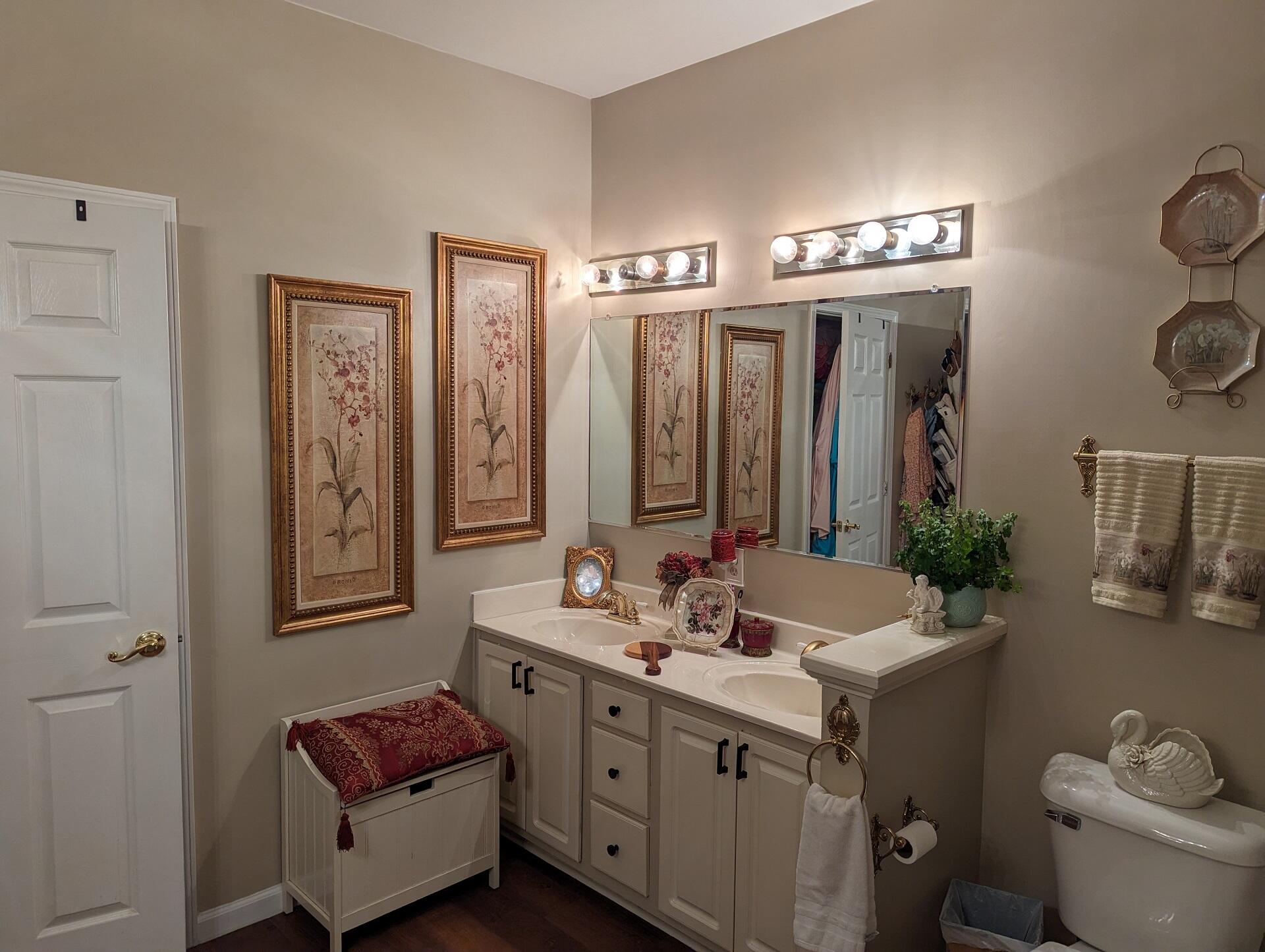 80 Bonbrook Road Wirtz, VA 24184 - Photo 47 of 53 a bathroom with double vanity sink and a mirror