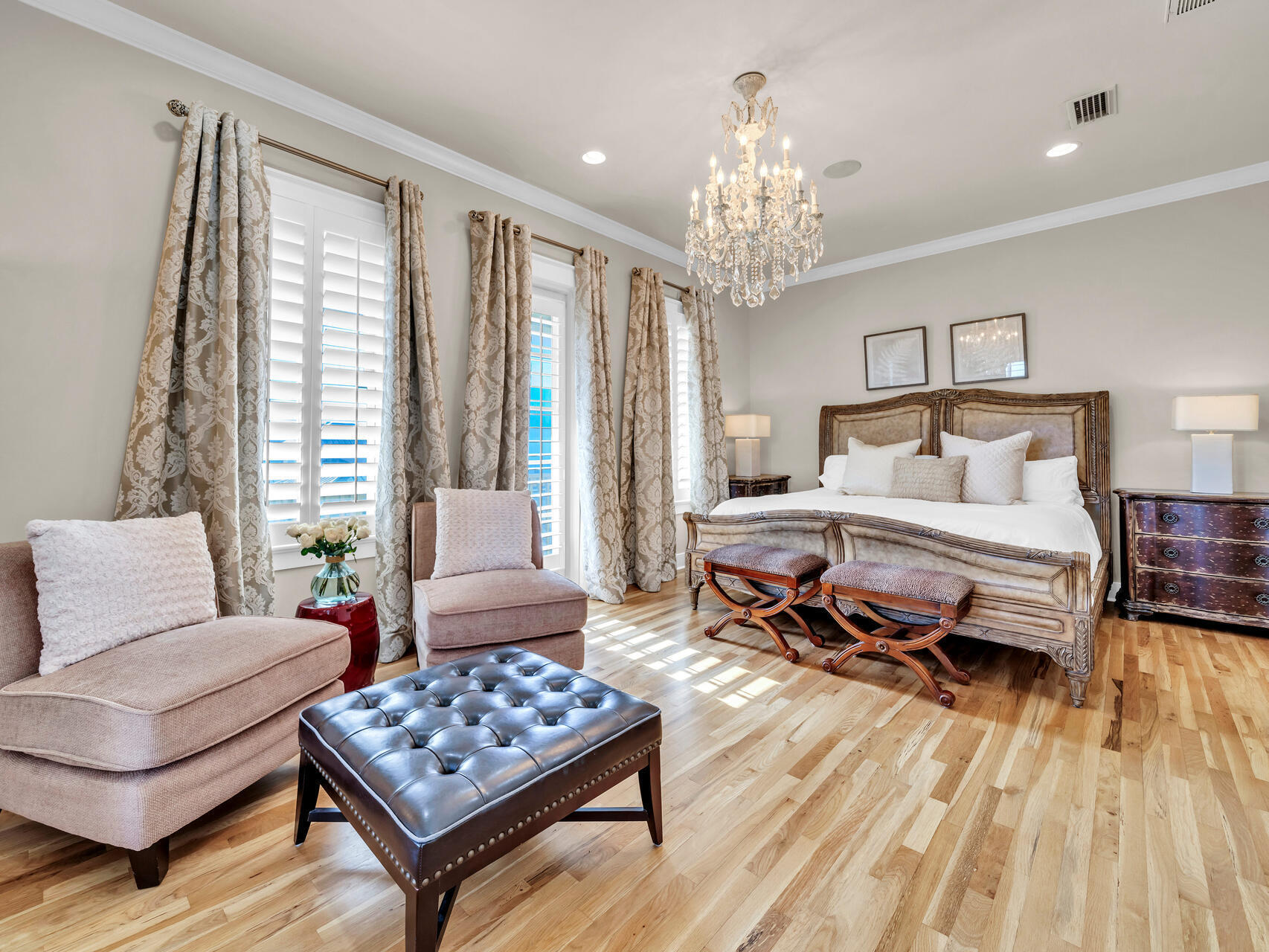 10140 East County Highway 30A, Unit 1 Inlet Beach, FL 32461 - Photo 29 of 54 a bedroom with furniture and a large window