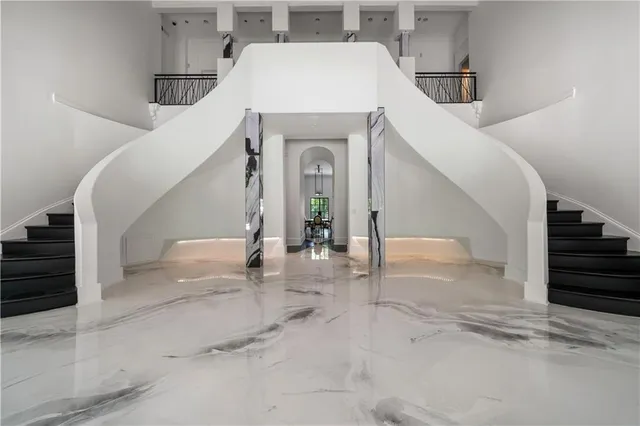 a view of wooden door