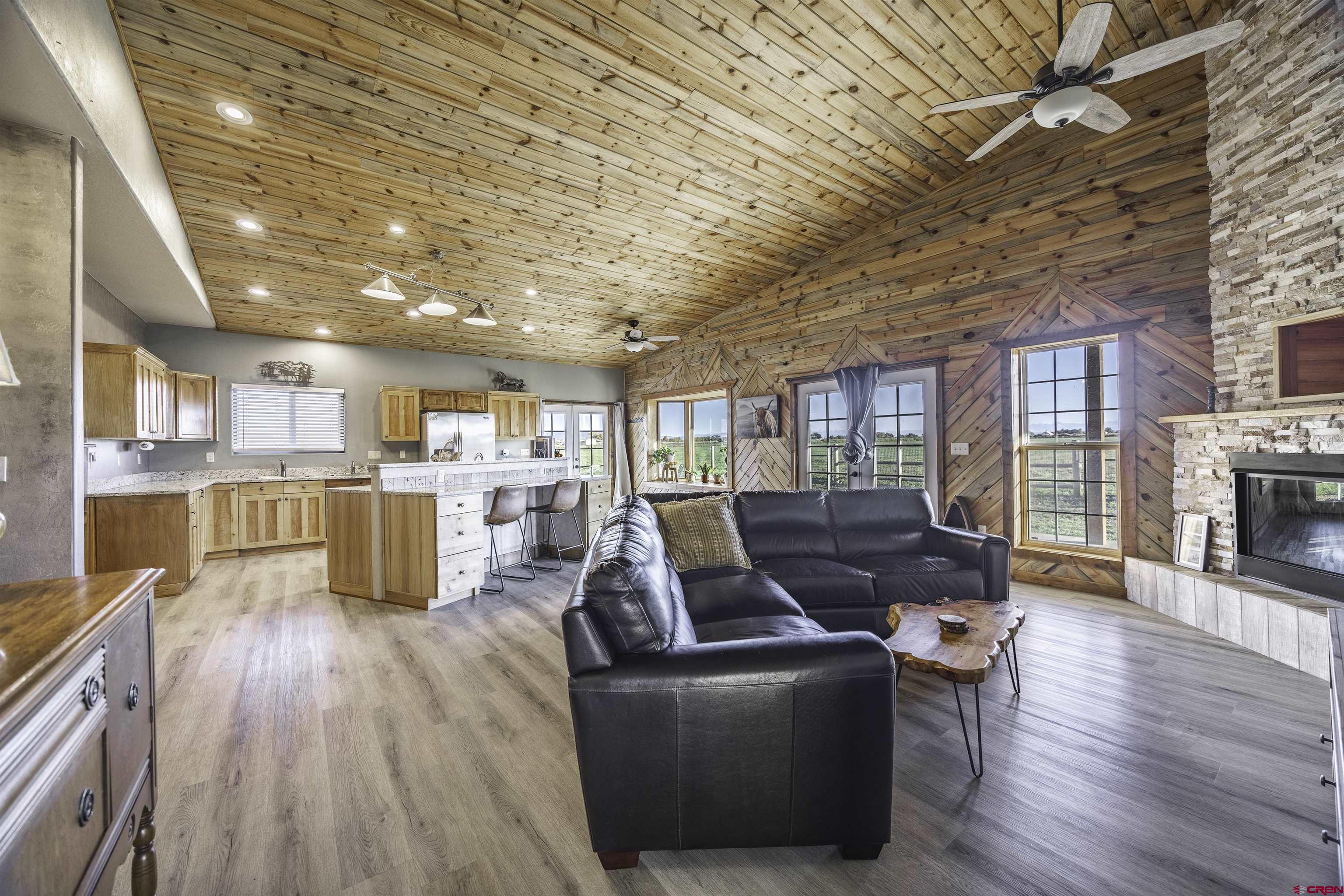 697 Grand Vista Road Delta, CO 81416 - Photo 14 of 44 a living room with furniture wooden floor and a fireplace
