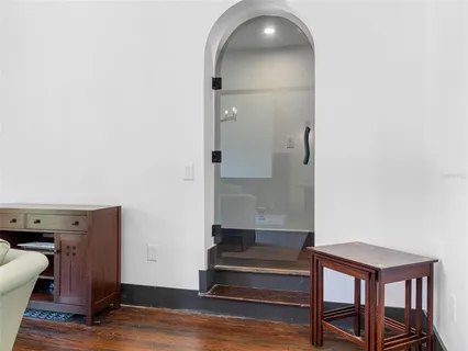 a kitchen with a stove and a refrigerator
