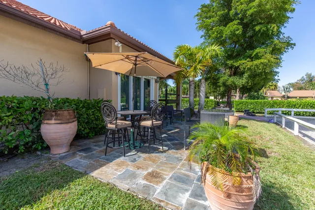 a view of a yard with an outdoor space