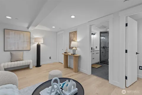 a living room with furniture and a couch