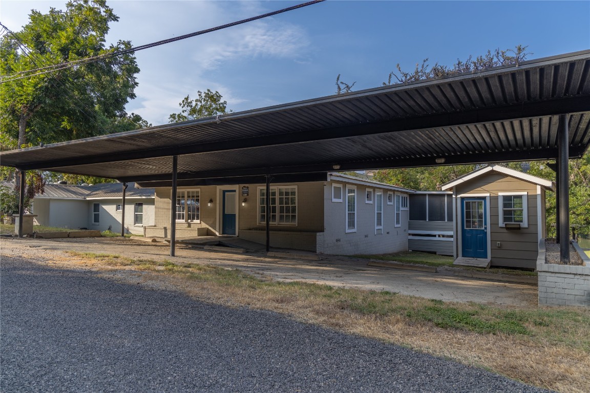 a view of a house with a patio