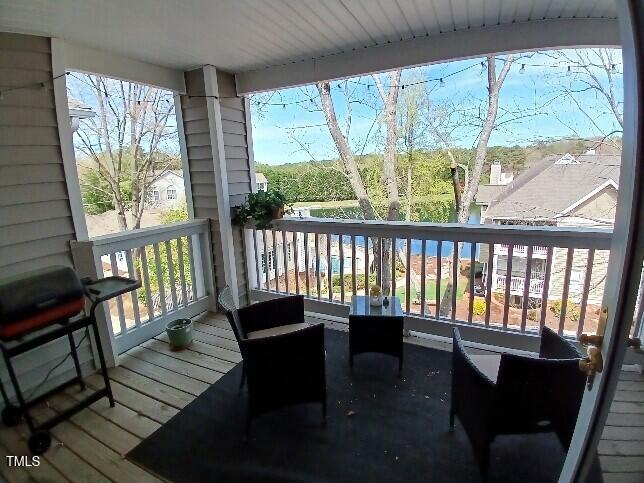 631 Springfork Drive Cary, NC 27513 - Photo 16 of 23 a view of a two chairs in the balcony
