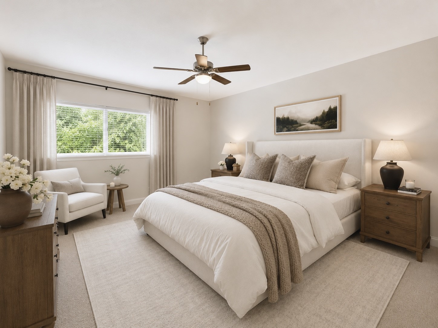 8407 Riverside Walk Lane Houston, TX 77064 - Photo 21 of 33 Virtually Staged. Spacious primary bedroom offers peaceful backyard views, abundant natural light, generous closet space, and room for a king-size furniture suite.