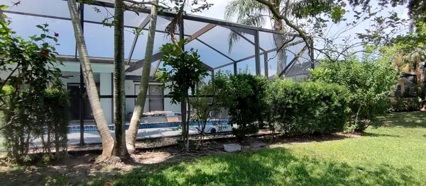 a view of a lake with outdoor space