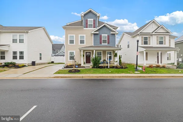 a front view of multiple houses