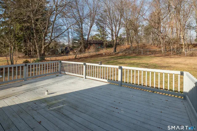 a view of wooden deck