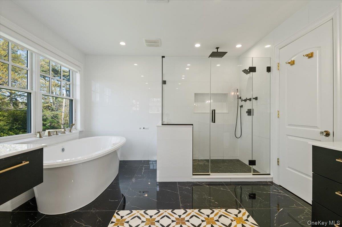205 Hewlett Neck Road Woodmere, NY 11598 - Photo 36 of 50 a bathroom with a bathtub a toilet a sink and a shower