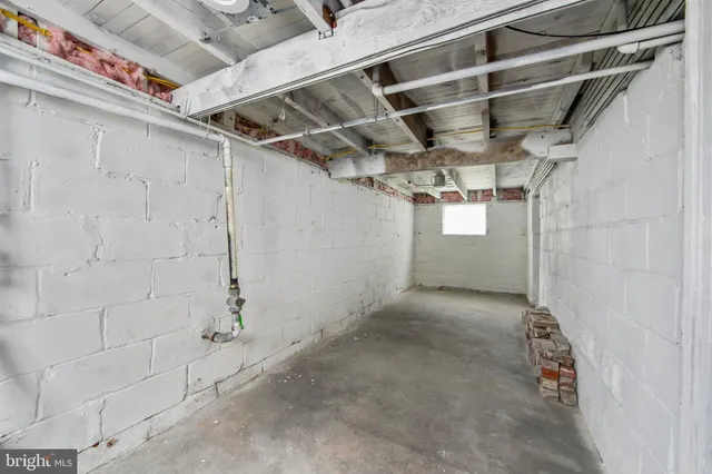 a view of a room with racks on the wall