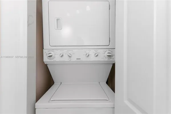 a close up view of washer and dryer