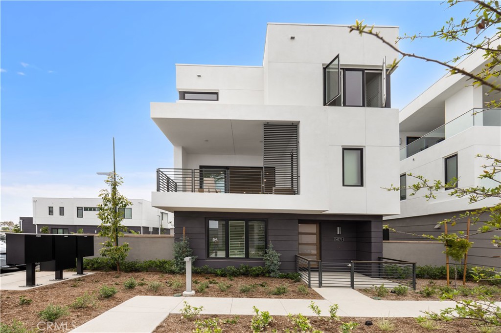 a view of a building with many windows