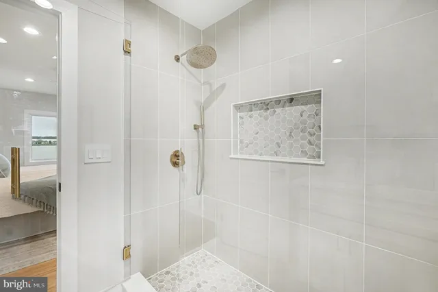 a bathroom with a shower