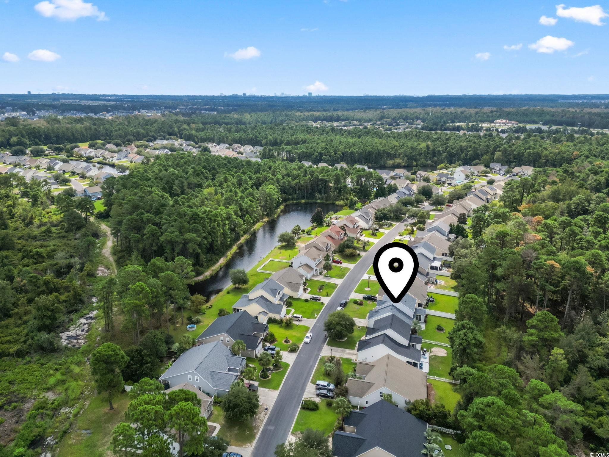 2356 Seneca Ridge Drive Myrtle Beach, SC 29579 - Photo 36 of 39 Aerial view of property's location with nearby suburban area and a nearby body of water