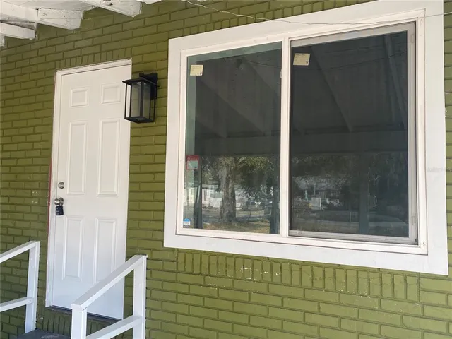 a view of a door of the house