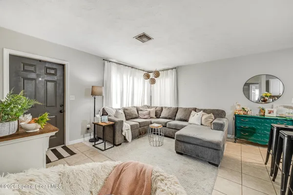 a living room with furniture