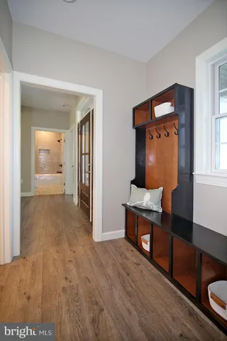 a view of a bedroom from a hallway