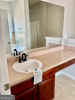 a bathroom with a tub