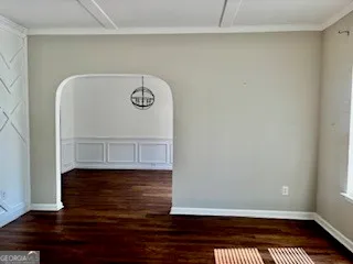 a view of entryway with wooden floor