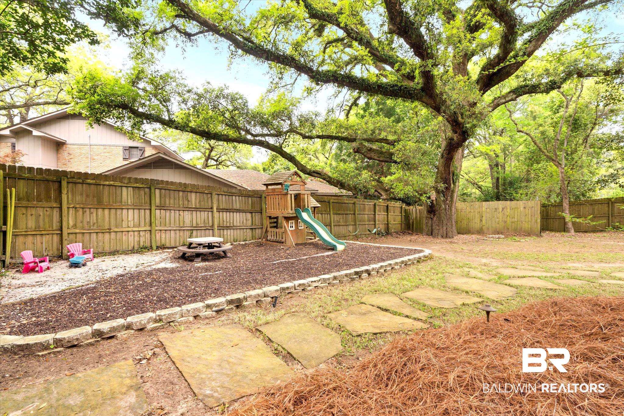 5324 Oak Bend Court Mobile, AL 36609 - Photo 39 of 49 View of yard with a fenced backyard and a playground
