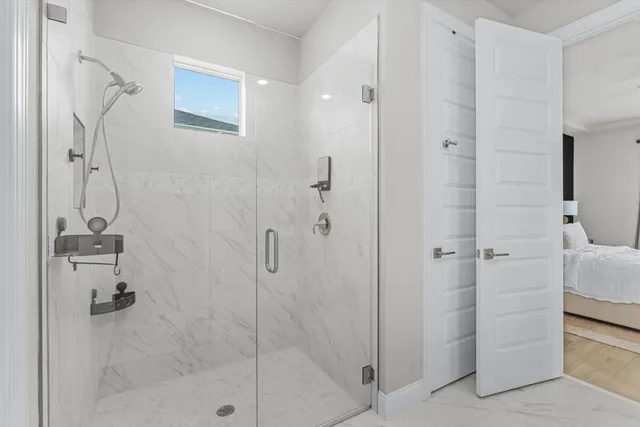 a bathroom with a shower