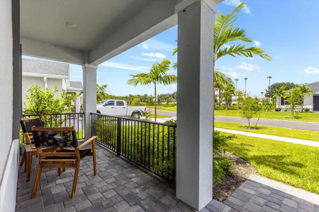a view of a city from a balcony