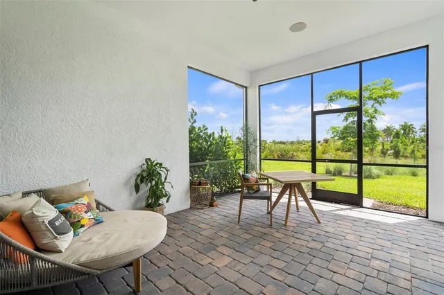 an outdoor space view with a sitting space